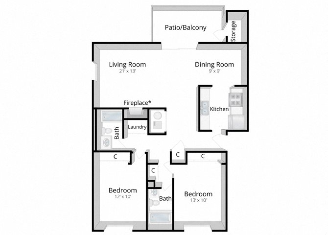 Two Bedroom Apartment Bloomington IN