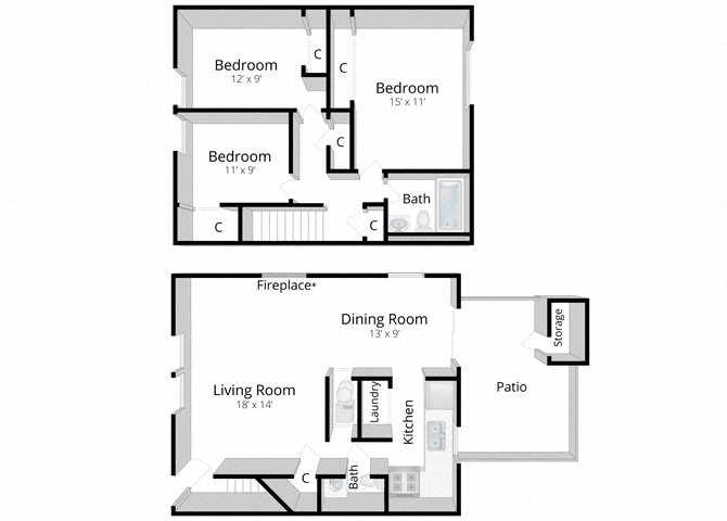 Three Bedroom Townhome Bloomington IN