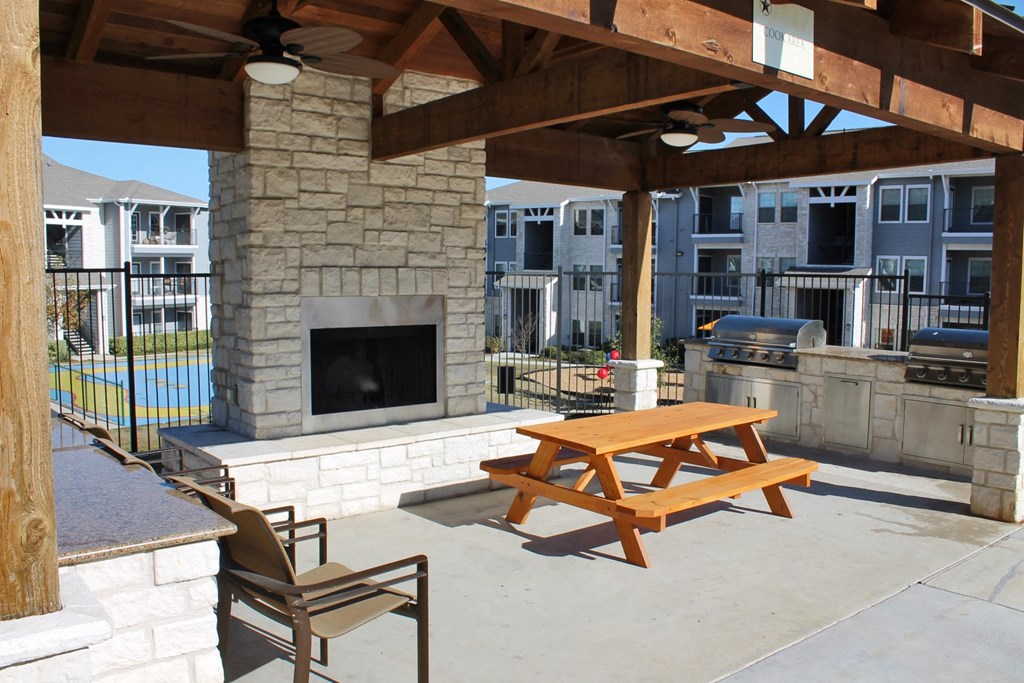 fireplace patio for guests