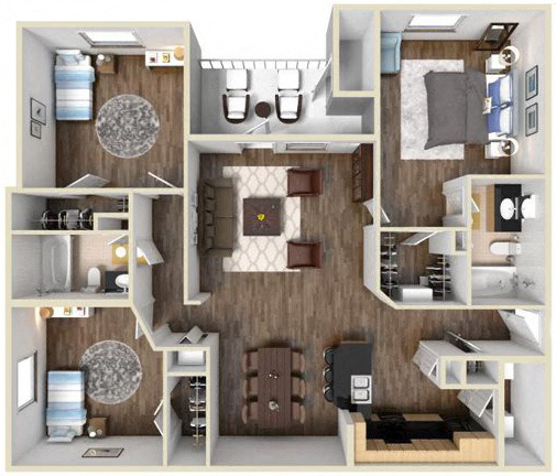 C1 Floor Plan at Sunrise Canyon, Universal City, 78148