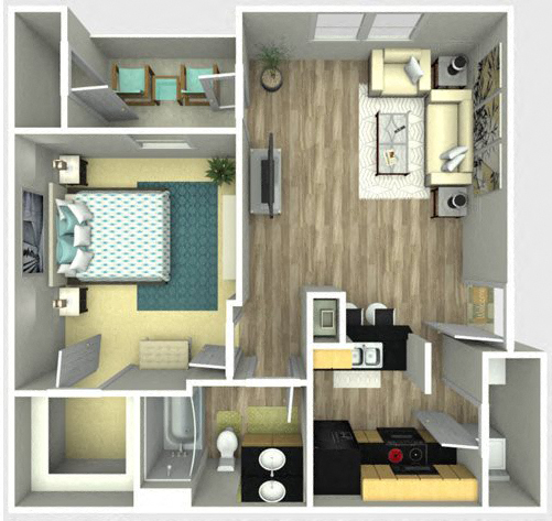A1 Floor Plan at Sunrise Canyon, Universal City, TX