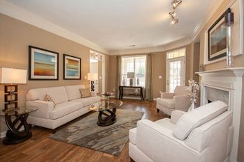 Living Area With Fireplace at The Mill at Chastain, Kennesaw, 30144
