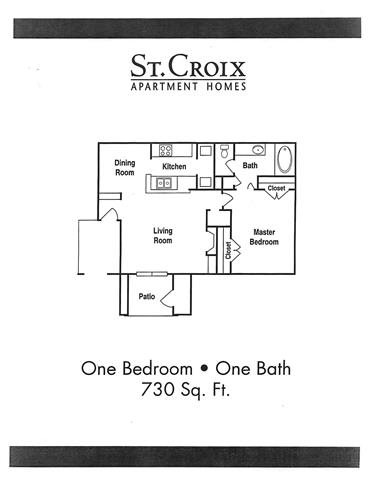 1 Bedroom Floor Plan 2