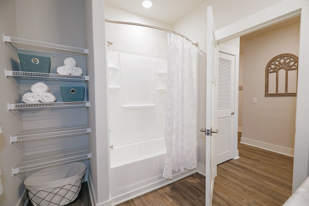 Shower and linen closet