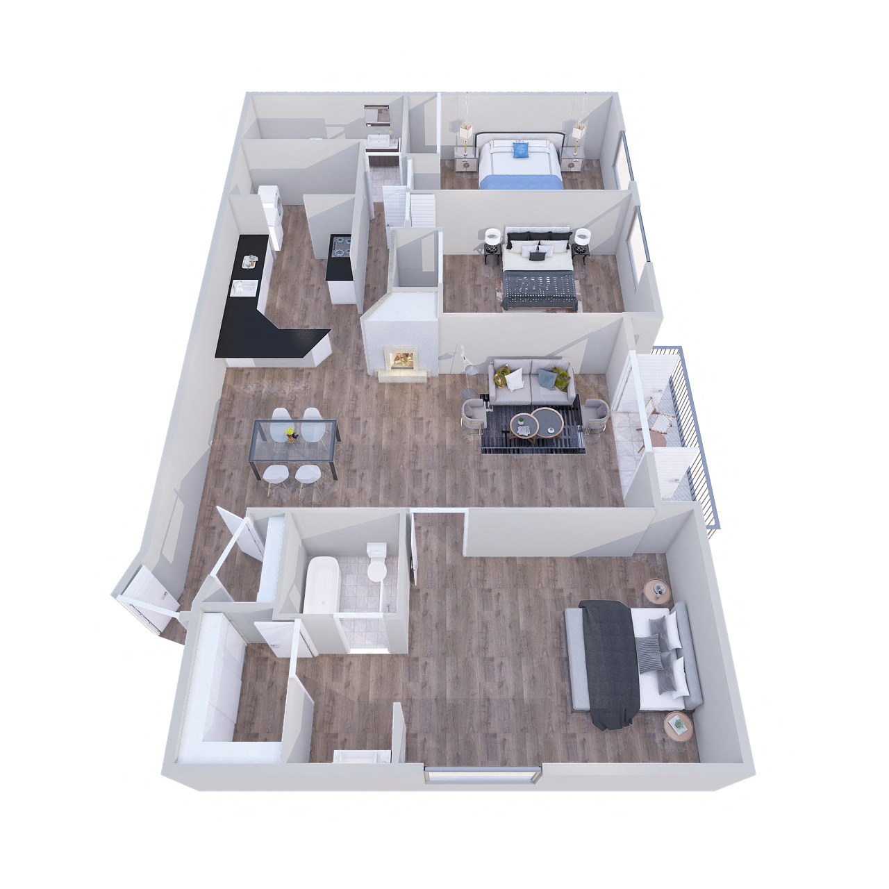 3x2- GoGo Heights Floor Plan
