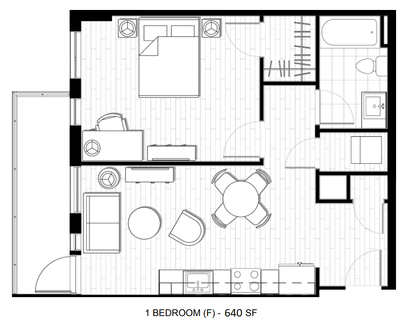 1 Bedroom (F) (Revised 640sqft)