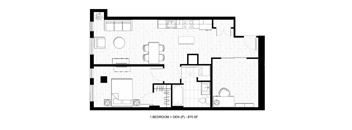 O2 Apartments 1 Bedroom Den Floor Plan