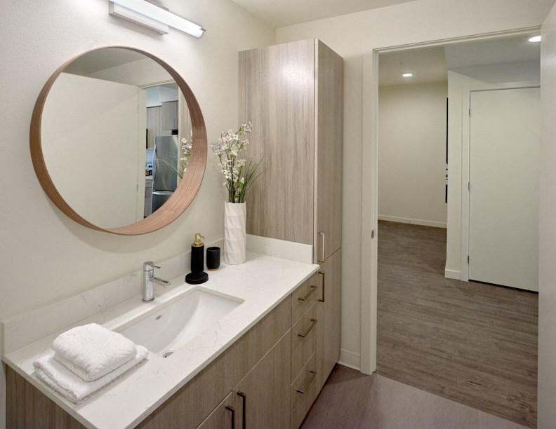 Triangle Redmond WA bathroom mirror