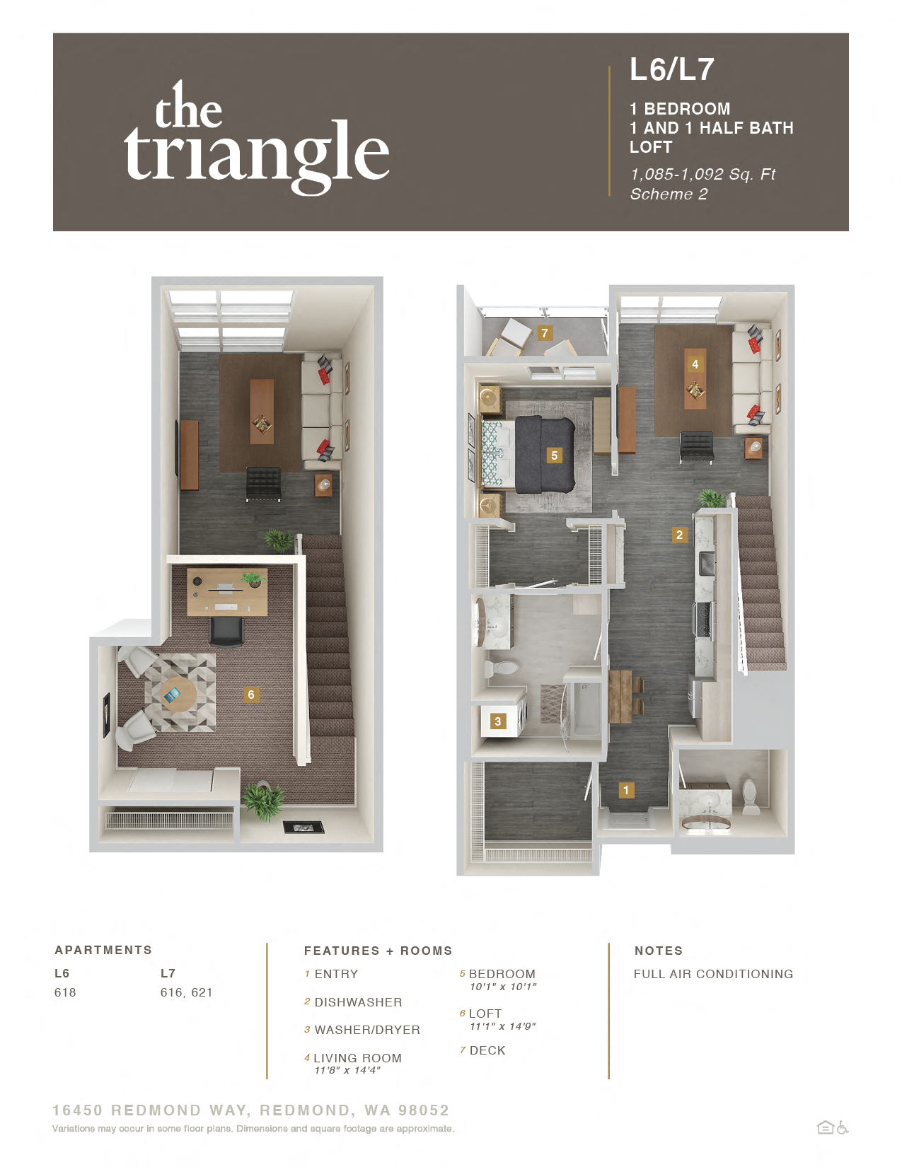 Triangle Redmond WA L7 1 Bedroom 1092 SQ FT