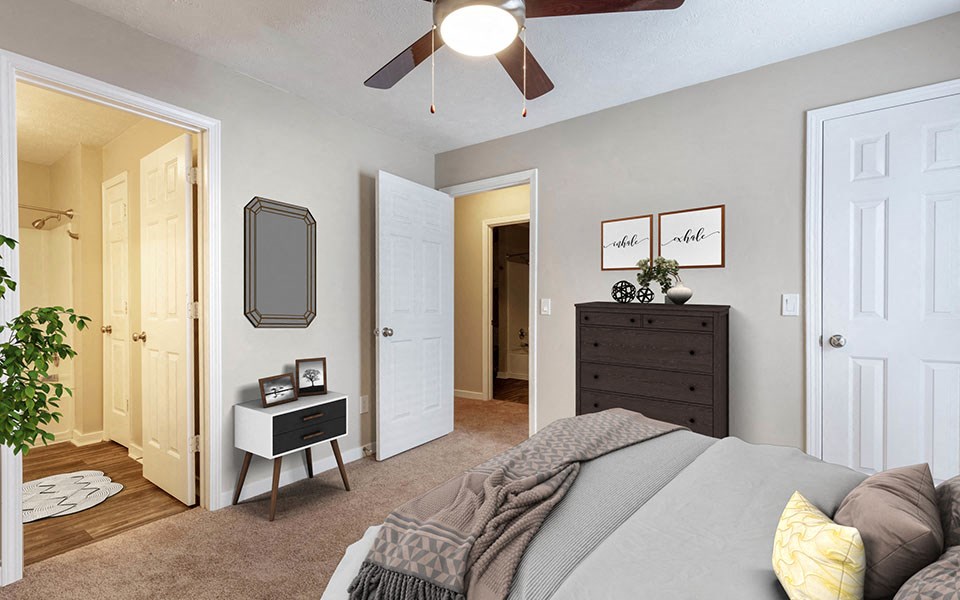 Lighted Ceiling Fan at Ridgeland Place Apartment Homes, Ridgeland