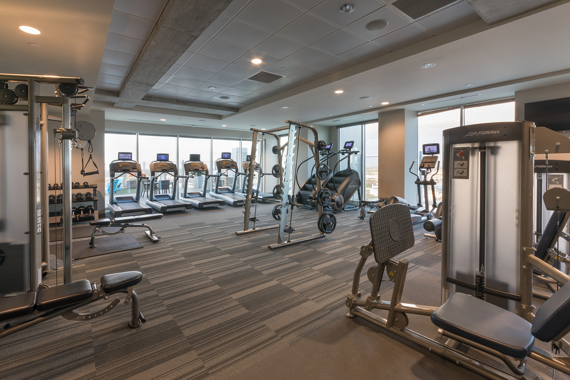 Our 24 hour fitness center featuring state-of-the-art equipment, plus fitness and yoga classes on demand.