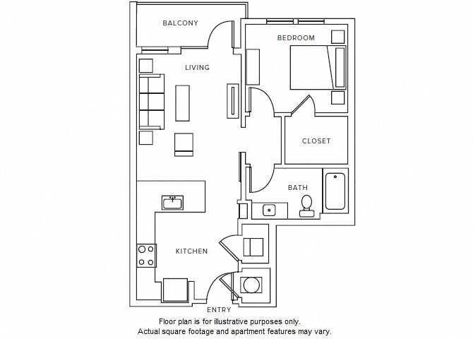 A1 floor plan at Windsor Parkview, Georgia, 30341