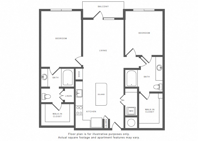 2 Bed 2 Bath B4.2 Floor Plan at Windsor by the Galleria, Texas, 75240