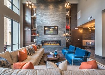 Media Lounge With Plush Seating And Tvs at Windsor by the Galleria, Dallas, TX, 75240