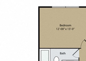 2 Bedroom 1 Bathroom Floor Plan 2 Bedroom 1 Bathroom Floor Plan at Barcelona Apartments, California