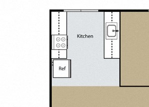 1 Bedroom 1 Bath Floor Plan 1 Bedroom 1 Bath Floor Plan at Casa Del Rio Apartments, Fresno, CA