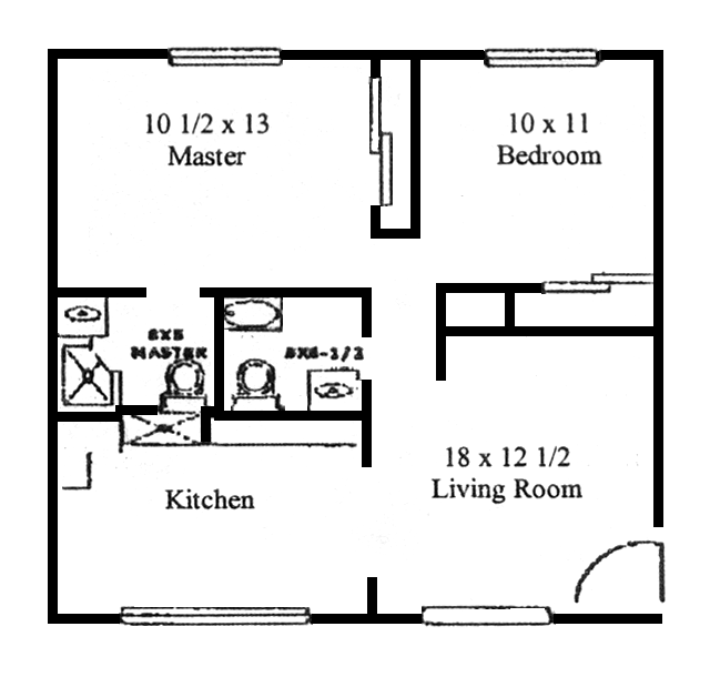 2 Bedroom 2 Bath Floor Plan 2