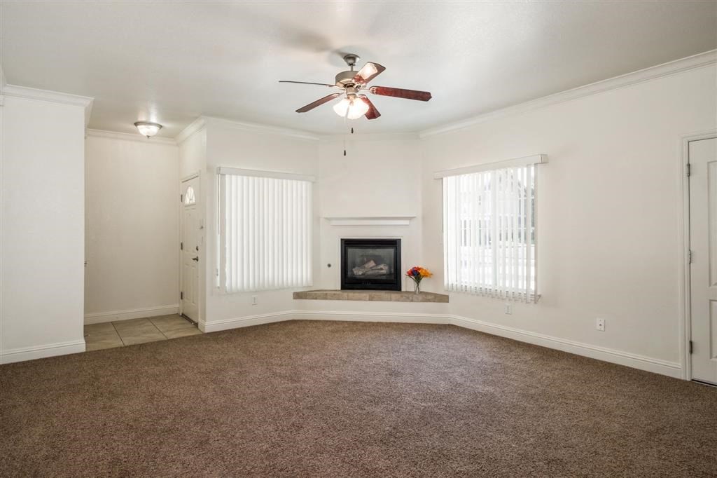 Ceiling Fan In Living Room at Dartmouth Tower at Shaw, Clovis
