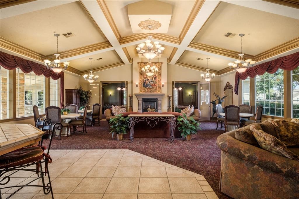 Posh Lounge Area In Clubhouse at Dartmouth Tower at Shaw, California