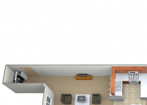 Two Bed One Bath Catalina Floorplan Two Bed One Bath Catalina Floorplan at Dominion Courtyard Villas, Fresno, 93720