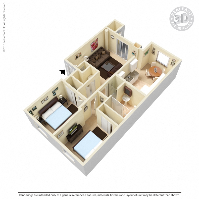 Two Bedroom Floor Plan at ALTITUDE BY VINTAGE, Nevada, 89523