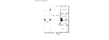 A7.1 - 1 Bed 1 Bath Floor Plan at 6th and G Apartments in San Diego, CA 