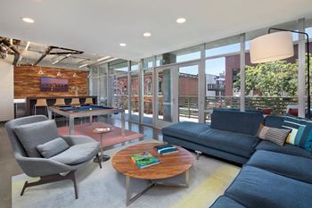 Community Lounge at 6th and G Apartments in San Diego, California