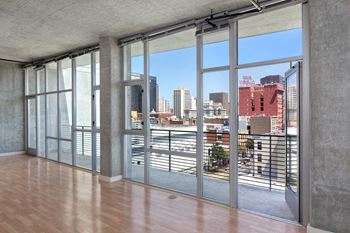 Large Balconies and City Views at Sixth and G Apartments in San Diego, California