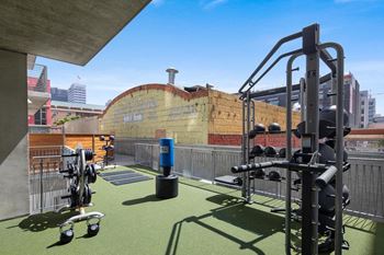 Outdoor Fitness Space at 6th and G Apartments in San Diego, California