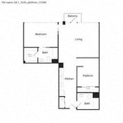 A8.1 Floor Plan A8.1 - 1 Bed 2 Bath Floor Plan at 6th and G Apartments in San Diego, CA