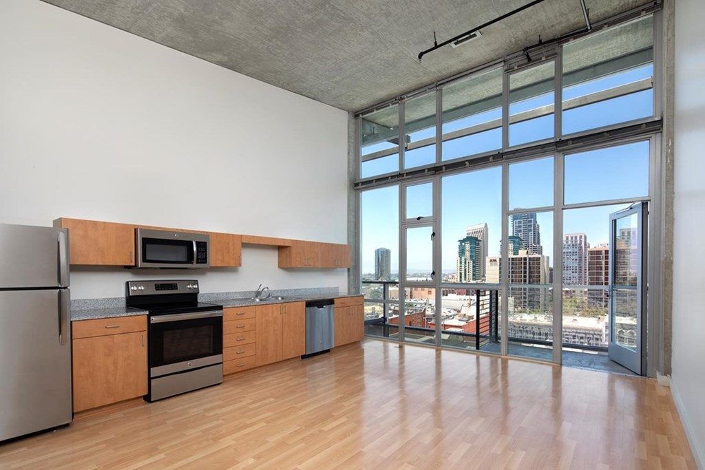 Kitchen With a View at 6th and G Apartments in San Diego, CA 