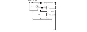 C1.2 - 3 Bed 2 Bath Floor Plan at 6th and G Apartments in San Diego, CA 