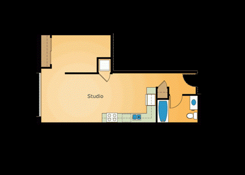 A10.1 - 1 Bed 1 Bath Floor Plan at 7th and G Apartments in San Diego, CA 
