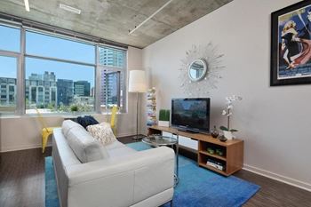 Spacious Living Room at 10th and G Apartments in San Diego, California 