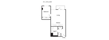A5.1 - 1BR 1 BTH Floor Plan 2 at 10th and G Apartments in San Diego, CA 