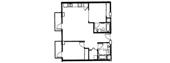 B4.2 - 2 Bed 2 Bath Floor Plan at 10th & G Apartments in San Diego, CA