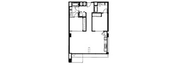 B9.2 - 2 Bed 2 Bath Floor Plan at 10th & G Apartments in San Diego, CA