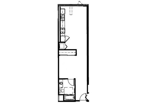 E11.1 - Studio Floor Plan at 10th and G Apartments in San Diego, CA 