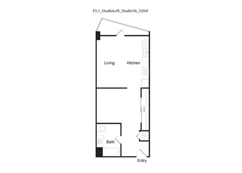 E5.1 - Studio Floor Plan Details at 10th & G Apartments in San Diego, CA