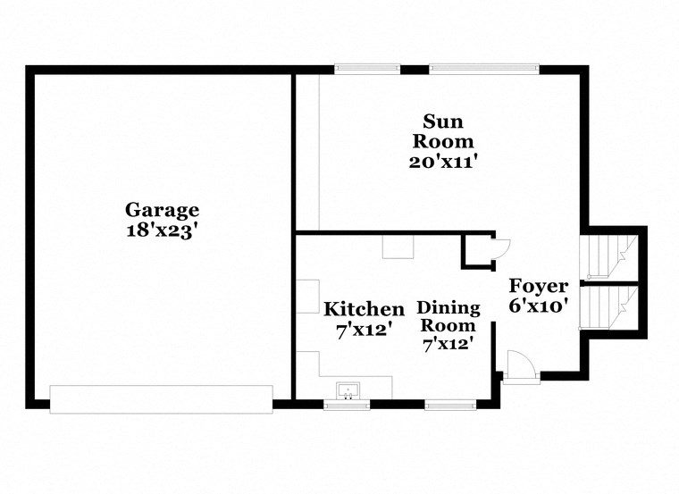 a floor plan of a house with a bedroom and a living room