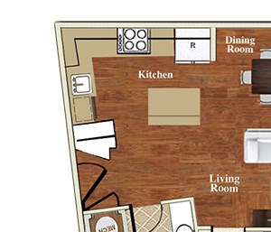 1 Bed 1 Bath Floor Plan St. Marys Square 1 Bed 1 Bath Floor Plan at St. Marys Square Apartments, Raleigh, NC