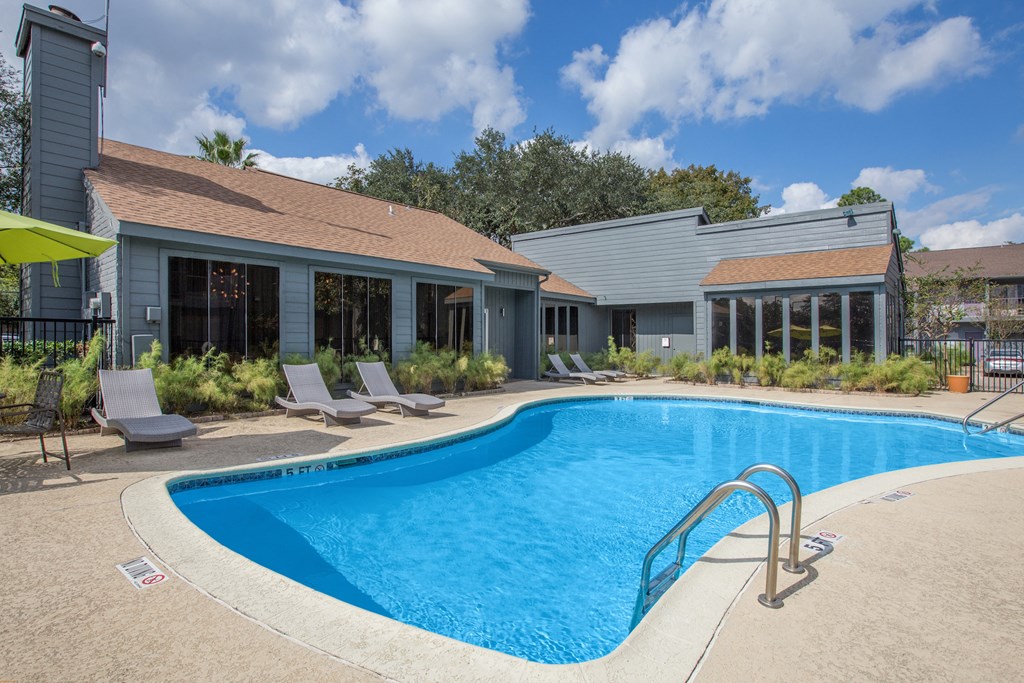 Umbrella by the Pool  at The Quinn at Westchase in Houston, Texas, 77077