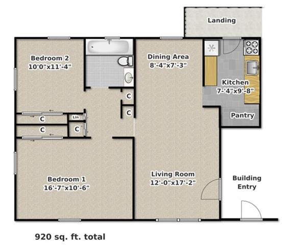 Carlton Scott - 2 Bedroom Floor Plan 3