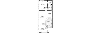 Birch – 1 Bedroom 1 Bath Floor Plan Layout – 801 Square Feet