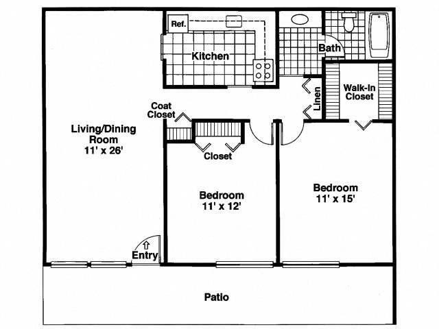 a floor plan of a house with a combination of bedrooms and a living room