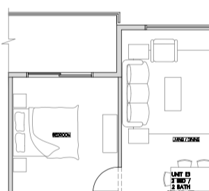Two bedroom, two bathroom apartment layout at Summerhill Place in Nanaimo, BC