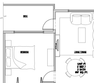 Two bedroom, two bathroom apartment layout at Summerhill Place in Nanaimo, BC
