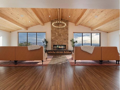 Clubhouse seating area at Columbia Village, Idaho