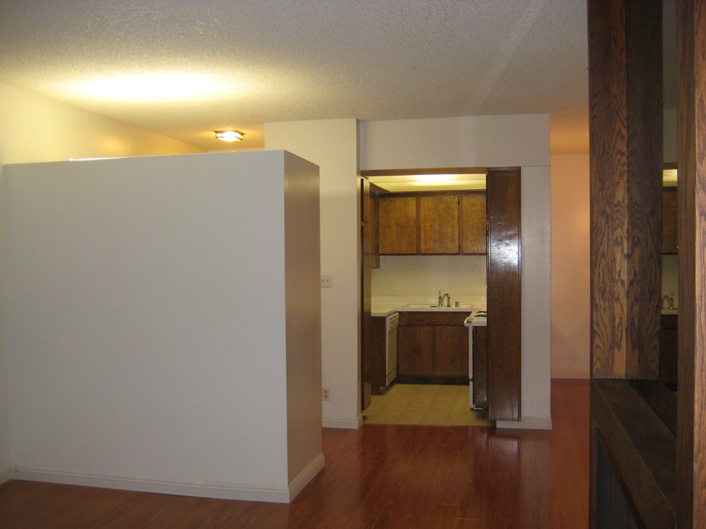a view of the kitchen from the living room