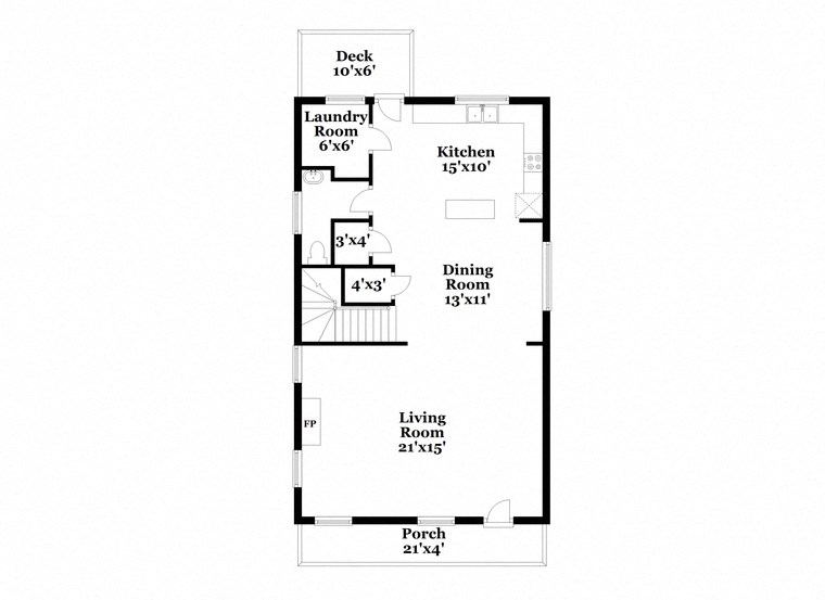 a floor plan of a house with a bedroom and a living room